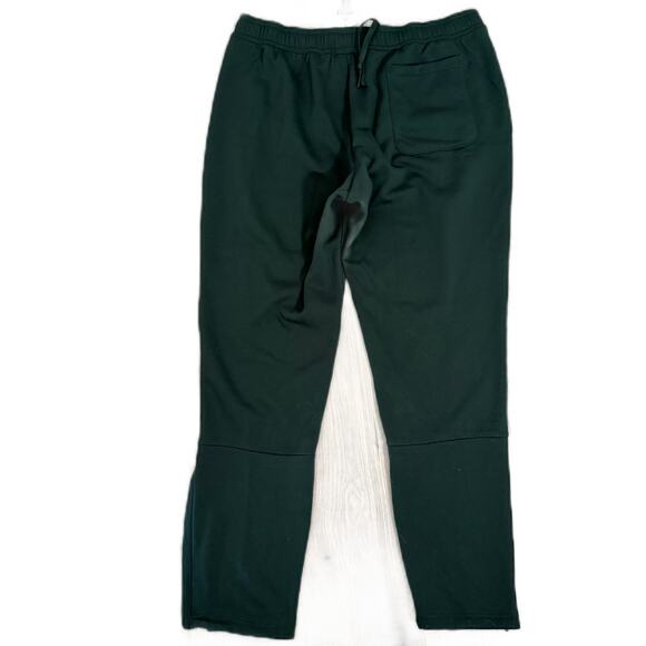 Adidas Tapered Leg Zip Stitched Logo Men's Fleece Sweat Pants - Green Size XL - Picture 3 of 8